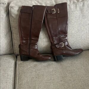 Unisa Brown Leather Over-the-Knee Riding Boots